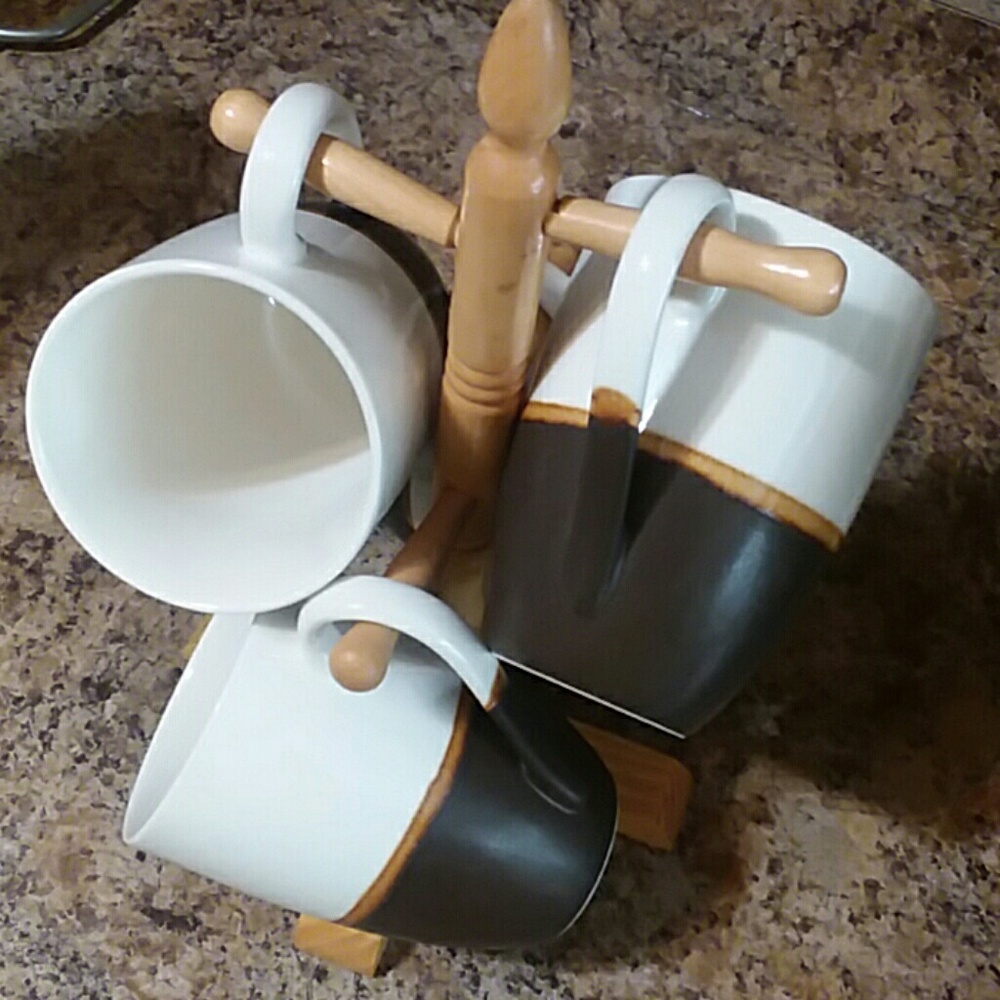 Starbucks coffee Mugs with Tree Stand